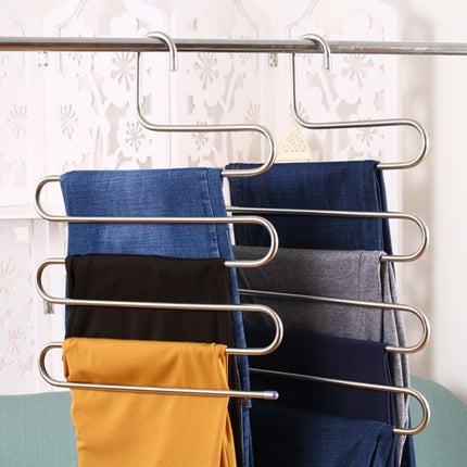 Magic non-slip s-type home pants rack