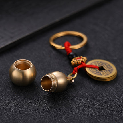 Brass Creative Fortune Cat Keychain Copper Wire Pendant