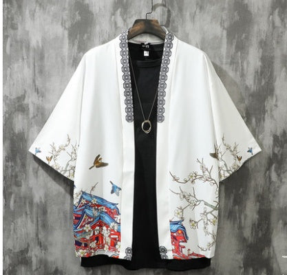 Summer Three-quarter Sleeve Shirt Men's Loose Chinese Style Men's Clothing