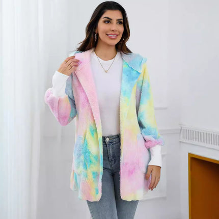 Hooded Coral Fleece Cardigan Coat