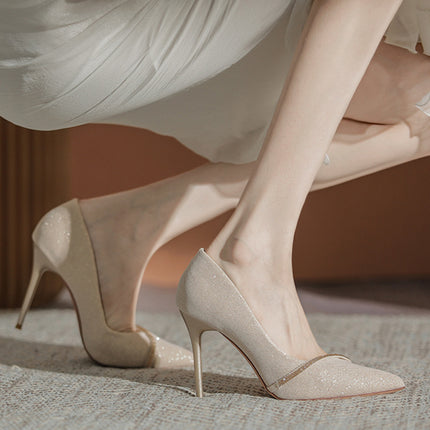 Women's Stiletto Pointed Toe Low-cut High Heels