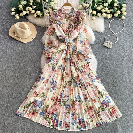 Women's New Cinched Pleated Elegant Dress