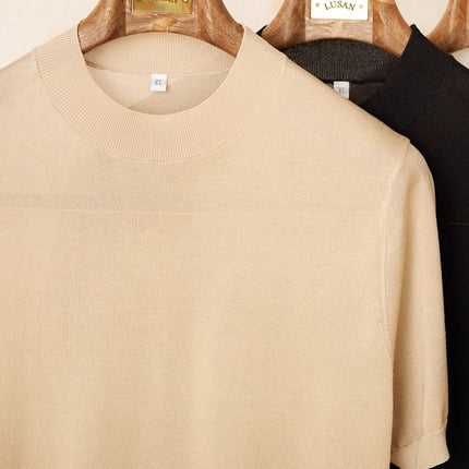 Slim Fit Small Round Neck Short Sleeve