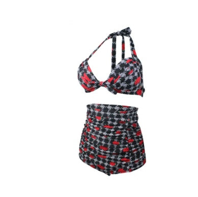 Rose Bikini Split High Waist Hot Spring Swimsuit