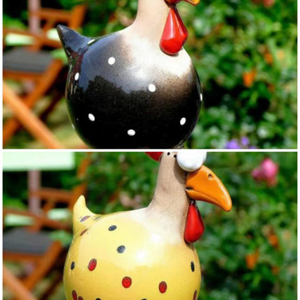 Yard Art Decor Chicken Garden Lawn Plug Hen Rooster Ornaments Hens Bird Statues Edge Seater Indoor Outdoor Decorations