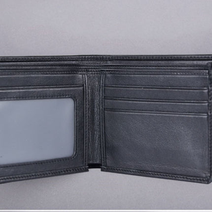 Men's Short Casual Leather Large Capacity Horizontal Wallet