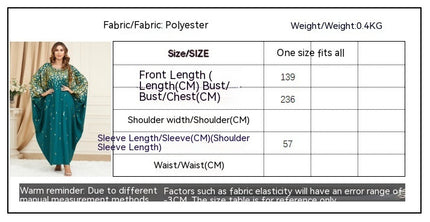 Green Batwing Sleeve Plus Size Dress