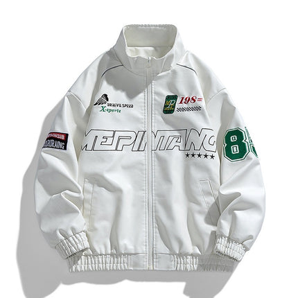 Stand Collar Motorcycle Clothing PU Leather Jacket Korean Style