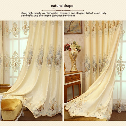 Crown European Embroidery Cloth Mesh Curtains Living Room Bedroom Simple