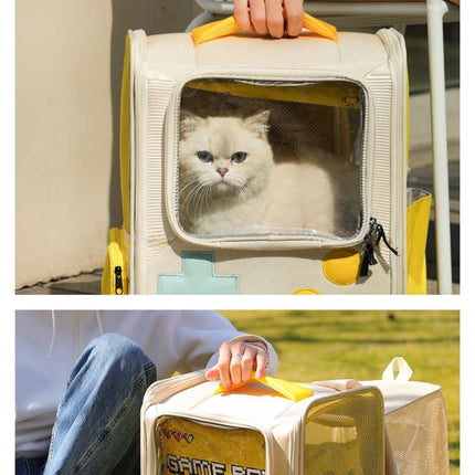 Game Console Retro Style Pet Cat Bag Portable Out Backpack Foldable Large Capacity Dogs And Cats Travel Nest