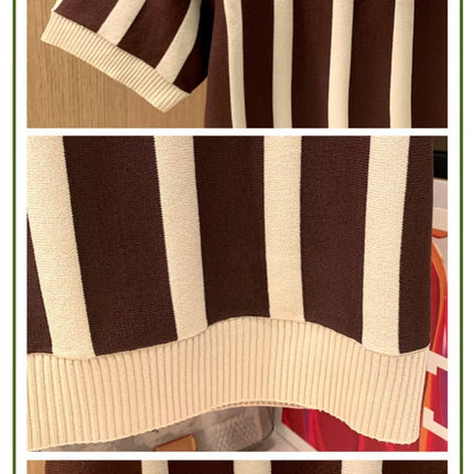 Loose Knitwear Short Sleeve Round Neck Casual Top