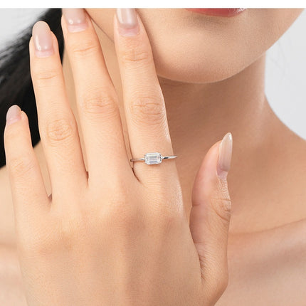 S925 Sterling Silver Sweet Heart Marriage Engagement Ring