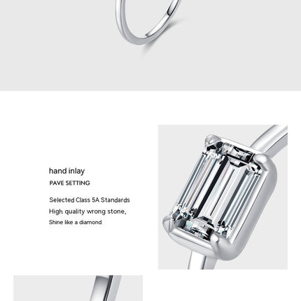 S925 Sterling Silver Sweet Heart Marriage Engagement Ring