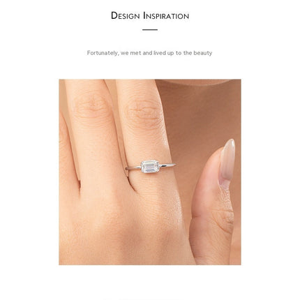 S925 Sterling Silver Sweet Heart Marriage Engagement Ring