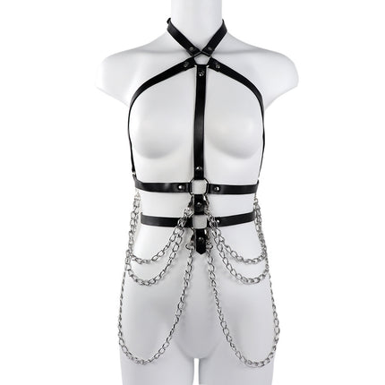 Multi-layer Chain High Neck Cami Belt Strap