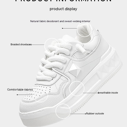 Men's Sports Thick Soled Height Increasing Small White Shoes