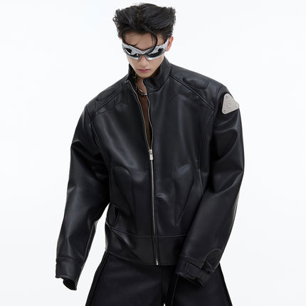 Leather Jacket Metal Graphic Design Jacket