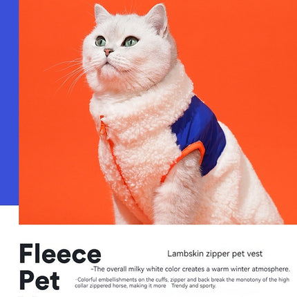 Winter Warm Pet Kitten Turtleneck Zipper Velvet Vest Winter Cold Vest