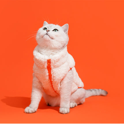 Winter Warm Pet Kitten Turtleneck Zipper Velvet Vest Winter Cold Vest
