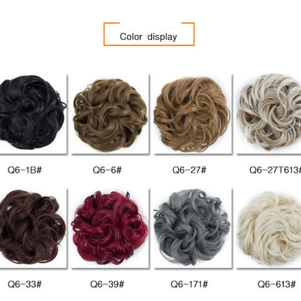 Europe, Japan, and South Korea popular hair bun fluffy natural drawstring curly hair ball head hair ring hair set female hair accessories chemical fiber hair