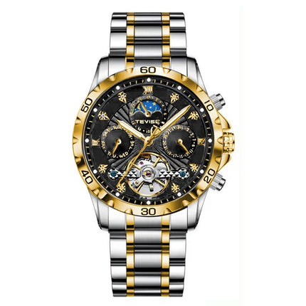 Fashion Business Men's Waterproof Tourbillon Steel Belt Mechanical Watch