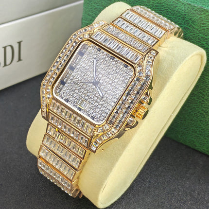 Leisure Versatile Hip Hop Men's Diamond-embedded Watch