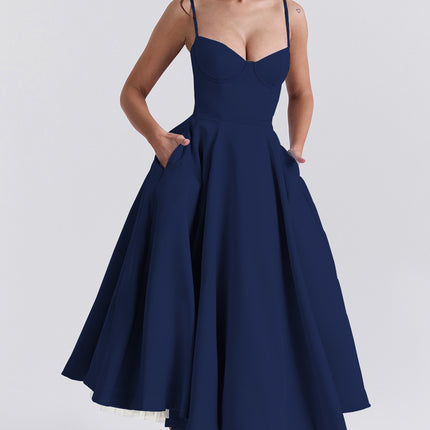 French Mesh Large Swing Double-layer Sling Dress