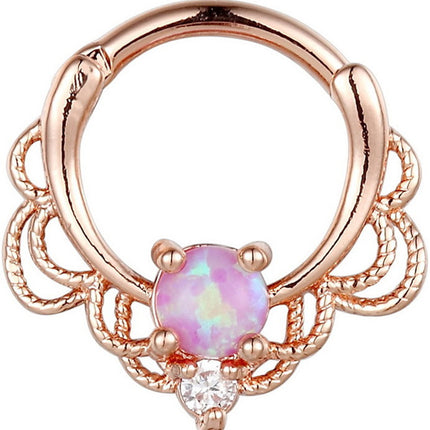 Stainless Steel Opal Nose Ring