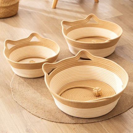 Coarse Linen Rattan Cat Nest Four Seasons Universal Bed Woven Cat Sleeping Mat