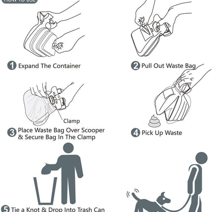 Pooper Scooper Portable And Handheld Size For Walking Large And Small Dogs Outside Yard Or Travel Outdoors Pup Poop Scoop With Container And Pet Waste Bag Attachment