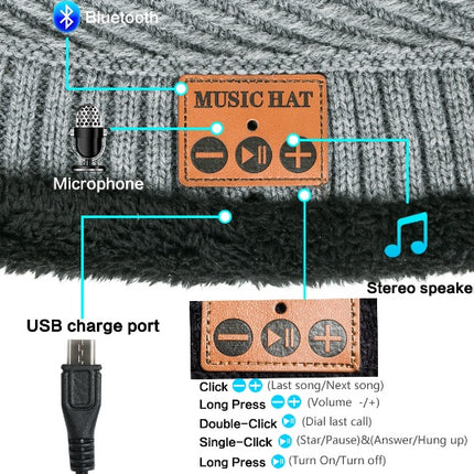 MZ026 Bluetooth hat bib plush knit hat