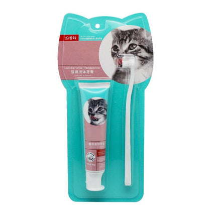 Cat milk fragrance liquid toothpaste toothbrush set can be swallowed