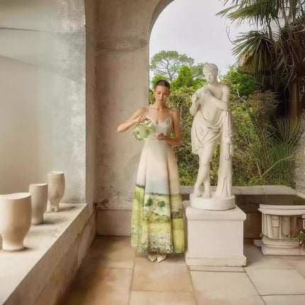 Fashion Elegant Printing Slip Dress