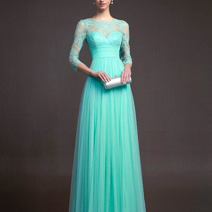 Long sleeve lace see-through dress