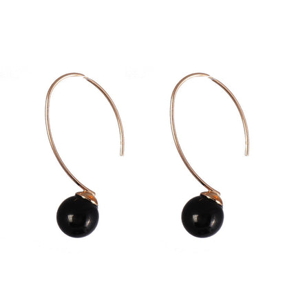 Decoration Design Development Copper Ear Hook Personality Simple Natural Stone Inlaid All-match Earrings