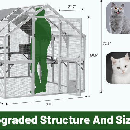 Outdoor Cat Room Cat Fence 110 Large Kitten Play Fence With Platform