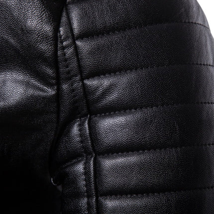 Multi-zip leather motorcycle leather jacket
