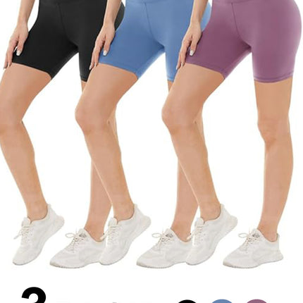 Leggings - 3 Points High Waist, 3 Black Medium Bean Paste, Light Blue