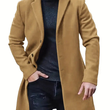 Tweed Coat Men's Medium-length Thickened Jacket