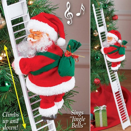 Climbing Ladder Electric Santa Claus Climbing Red Ladder Doll Toy
