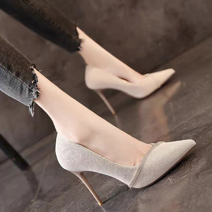 Women's Stiletto Pointed Toe Low-cut High Heels