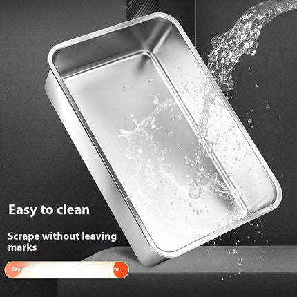 Semi-closed Stainless Steel Litter Box Oversized