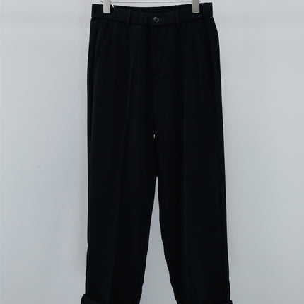 Men's Pure Color Minimal Versatile Fashion And Handsome High-grade Twill Loose Straight Casual Suit Pants