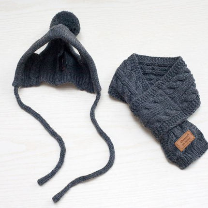 Tide pet clothes dog hat bib suit Teddy Bomei wool scarf autumn winter hat pet scarf