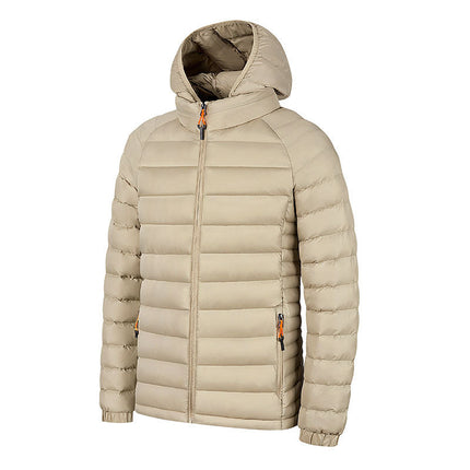 Men's Striped Hooded Warm Cotton-padded Jacket