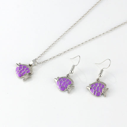 European And American Marine Life Necklace Earrings