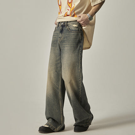 Straight Loose-fitting Wide-leg Trousers