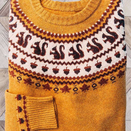 Women's Simple Loose Digital Printed Round Neck Sweater