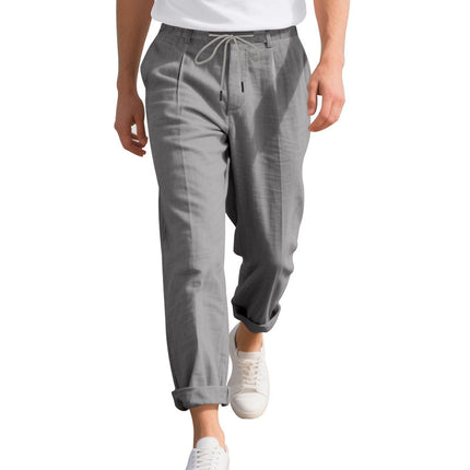 American Linen Men's Casual Pants Summer Loose Straight