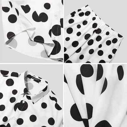 Oversized Hawaiian Beach Print Casual Shirt Set